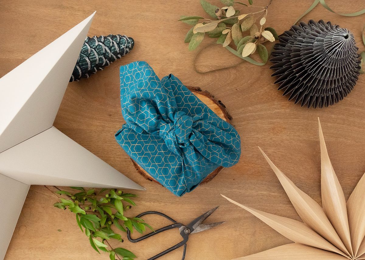 FabRap Ocean Single Sided/Furoshiki wrapping cloth/Reusable gift wrap/Eco-friendly alternative wrap/Nachaltig Geschenkverpakung aus stoff